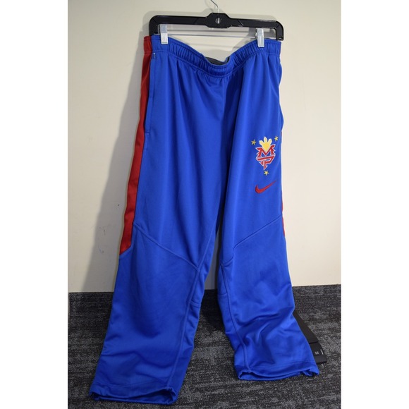 Nike MANNY PACQUIAO Track Sweatpants Pants Joggers Blue Ankle Zip MENS XL Blue